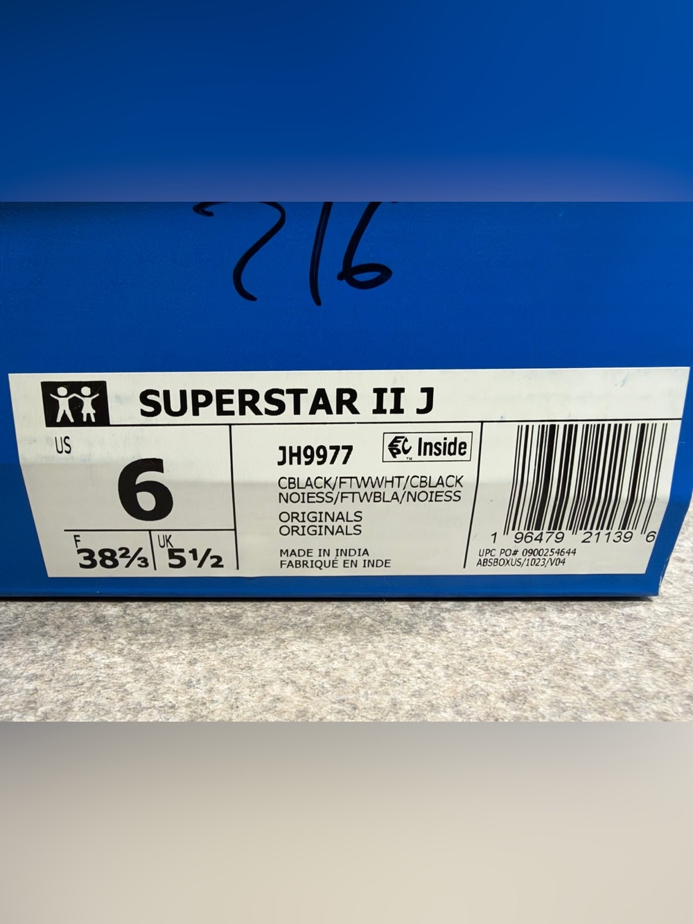 adidas Superstar II Black White (GS) Size 6Y NEW JH9977 - Picture 9 of 11